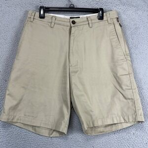 National Geographic Travel Collection Mens Khaki Shorts 33 Tan Flat Front Cargo